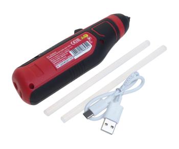 2 259 р. Пистолет клеевой аккумуляторный 4.0В 1.5Ач 7.2мм WORTEX WORTEX cgg 1104  с доставкой в г. Вологда. Увеличить фотографию 3