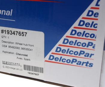 1 649 р. Ступица CHEVROLET Aveo (06-) передняя DELCOPARTS DELCOPARTS 19347657  с доставкой в г. Вологда. Увеличить фотографию 5