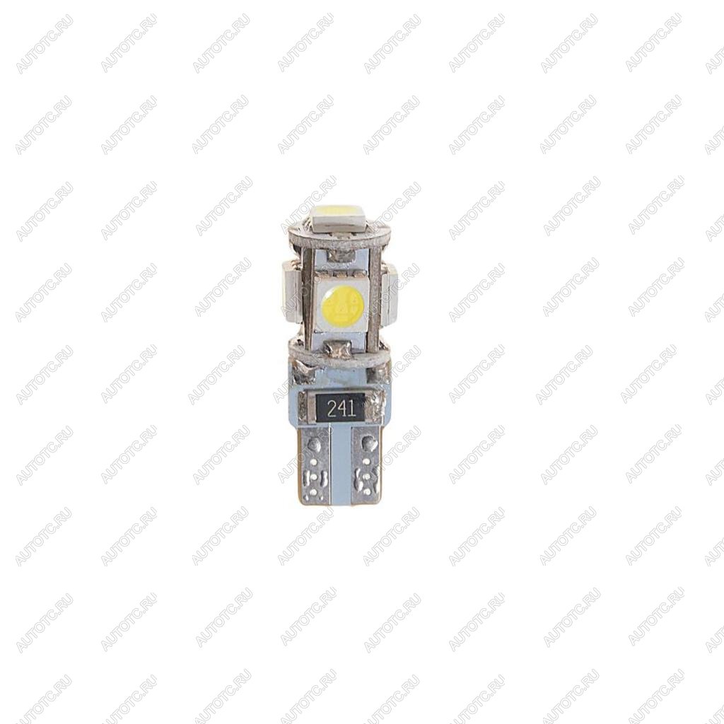 52 р. Лампа светодиодная 12V W5W T10 W2.1x9.5d 6000K 5 LED с обманкой CANbus MEGAPOW ER MEGAPOWER-AUTOMOTIVE 70214w  с доставкой в г. Вологда