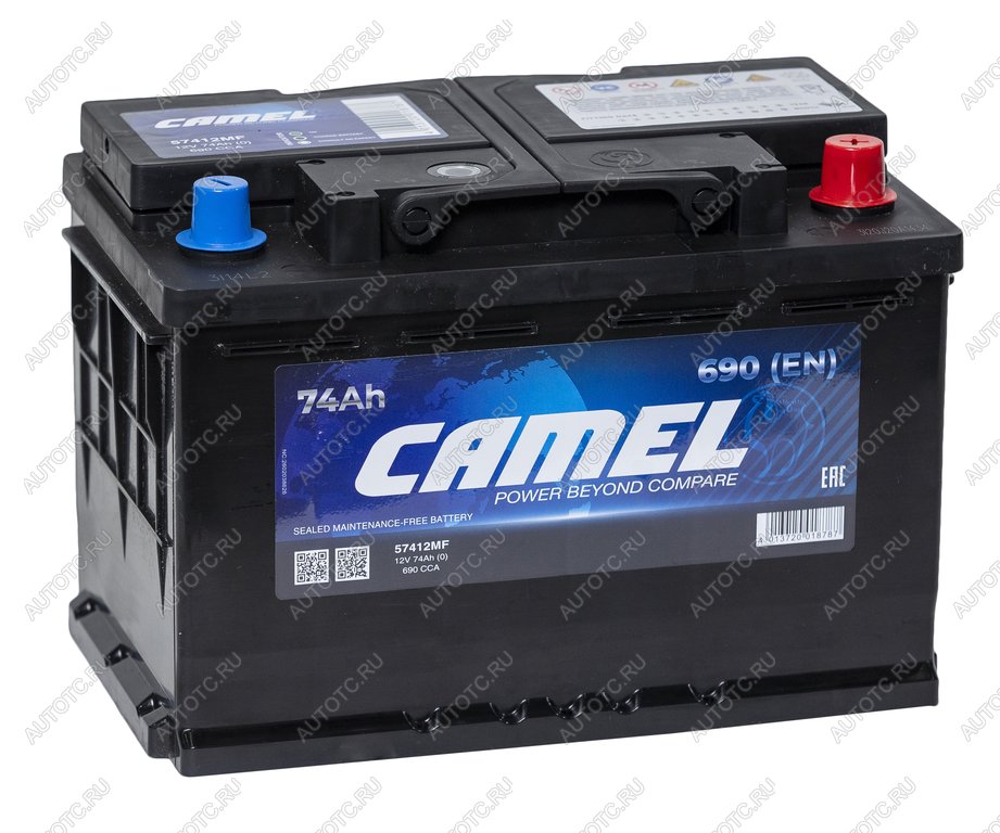9 599 р. Аккумулятор CAMEL 74Ач обратная полярность CAMEL 6ст74(0) l3  с доставкой в г. Вологда