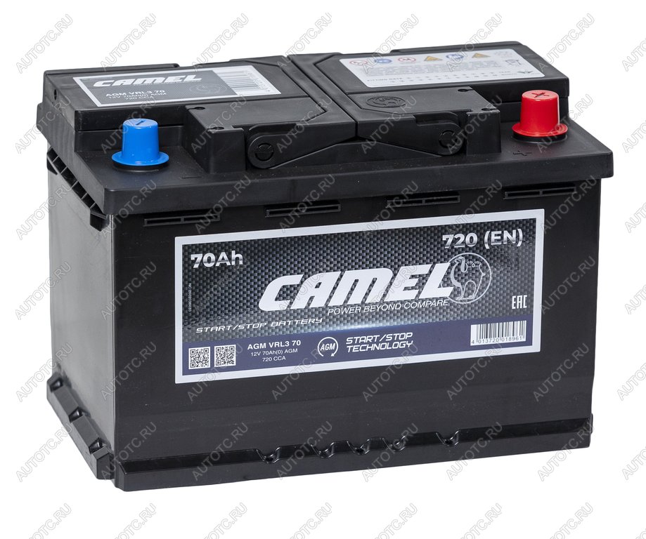 15 499 р. Аккумулятор CAMEL AGM 70Ач обратная полярность CAMEL 6ст70(0) l3  с доставкой в г. Вологда