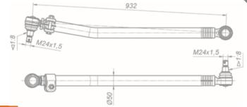 13 599 р. Тяга рулевая КАМАЗ-65801 продольная ROSTAR ROSTAR 65801-3414112-20  с доставкой в г. Вологда. Увеличить фотографию 2