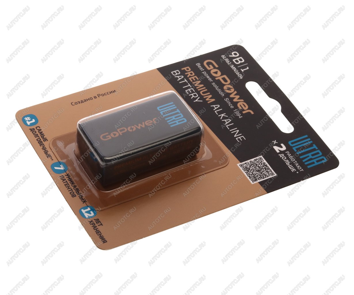 252 р. Батарейка KRONA 6LR61 9V блистер 1шт. Alkaline Ultra GOPOWER  с доставкой в г. Вологда