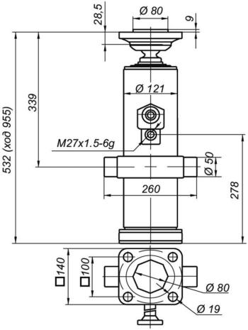 33 549 р. Цилиндр КАМАЗ-55102 подъема платформы НО 8т (2-х стор.разгрузка,3-х штоковый) АТЛАНТ ГИДРАВЛИК  с доставкой в г. Вологда. Увеличить фотографию 2
