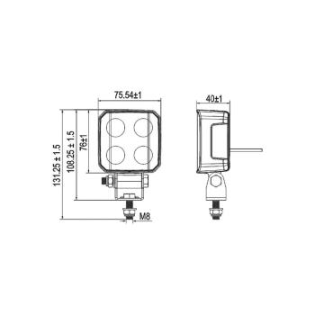 3 079 р. Фара рабочего света квадратная 76x76x40мм 30Вт (4 светодиода) IP69К SolarX Flood LUMEN  с доставкой в г. Вологда. Увеличить фотографию 5