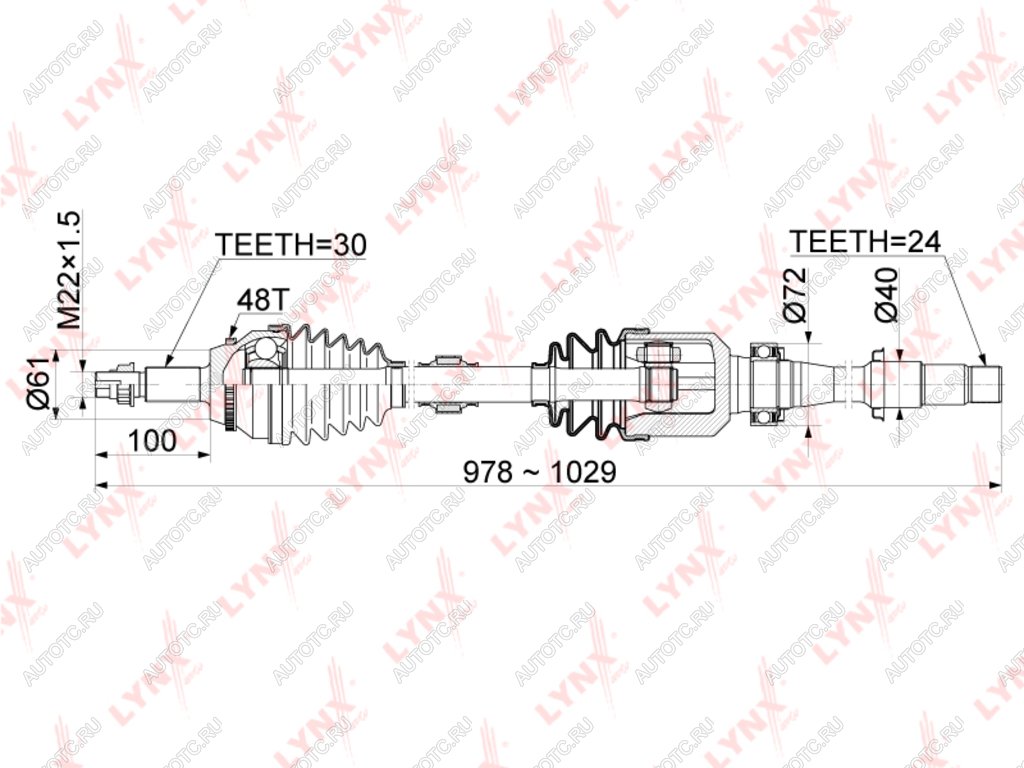 18 599 р. Вал привода TOYOTA Camry (11-) колеса переднего правого LYNX  с доставкой в г. Вологда