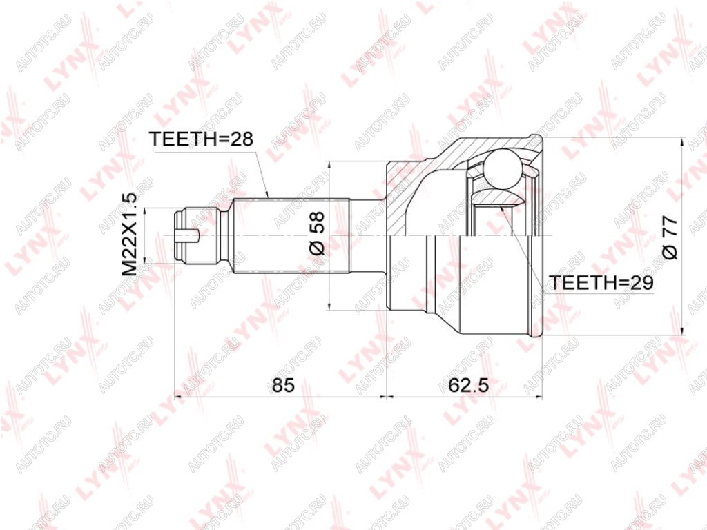 3 289 р. ШРУС наружный SUZUKI SX4 (06-) (1.51.6) LYNX  с доставкой в г. Вологда