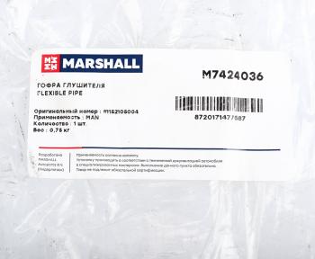 1 689 р. Гофра MAN глушителя (80x300) MARSHALL  с доставкой в г. Вологда. Увеличить фотографию 3