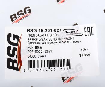 399 р. Датчик износа тормозных колодок BMW 3 (E 90) (06-) передний BSG  с доставкой в г. Вологда. Увеличить фотографию 4
