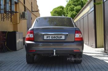 5 999 р. Фаркоп тип А Petroil Tuning Лада Приора 2172 хэтчбек дорестайлинг (2008-2014)  с доставкой в г. Вологда. Увеличить фотографию 2