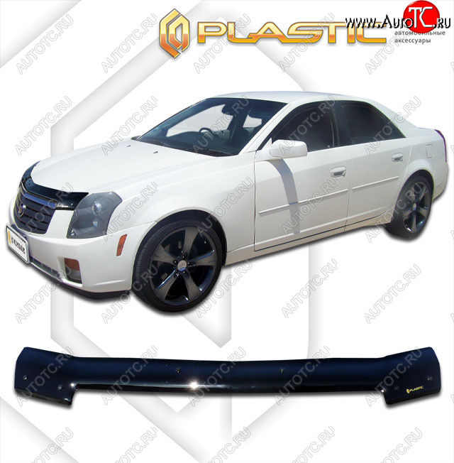 2 079 р. Дефлектор капота CA-Plastic Cadillac CTS седан (2002-2007) (classic черный, без надписи)  с доставкой в г. Вологда