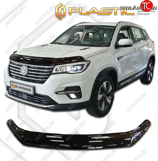 1 999 р. Дефлектор капота CA-Plastic  Changan CS75 (2018-2022) 1-ый рестайлинг (classic черный, без надписи)  с доставкой в г. Вологда