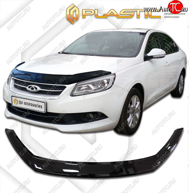 1 999 р. Дефлектор капота CA-Plastic Chery Arrizo 7 дорестайлинг (2014-2016) (cерия Сlassic черный, без надписи)  с доставкой в г. Вологда