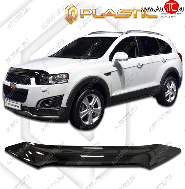 1 999 р. Дефлектор капота CA-Plastic Chevrolet Captiva 1-ый рестайлинг (2011-2013) (classic черный, без надписи)  с доставкой в г. Вологда