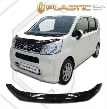 1 899 р. Дефлектор капота CA-Plastic Daihatsu Move рестайлинг (2017-2023) (серия Сlassic черный, без надписи)  с доставкой в г. Вологда. Увеличить фотографию 2