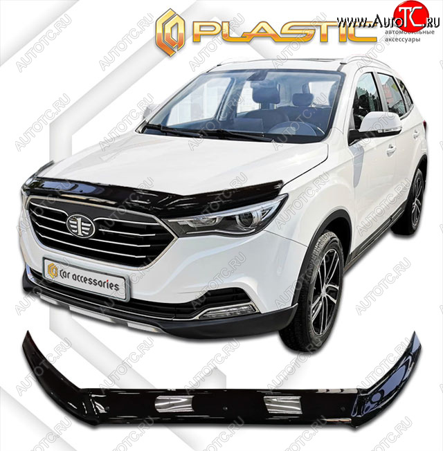 1 999 р. Дефлектор капота CA-Plastic FAW Besturn X40 D181 (2016-2022) (classic черный, без надписи)  с доставкой в г. Вологда