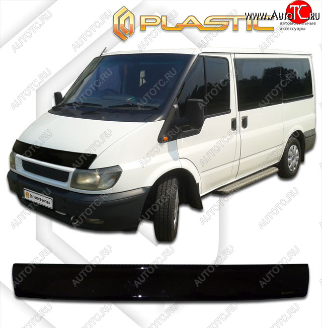 1 999 р. Дефлектор капота CA-Plastic  Ford Transit (2000-2006) цельнометаллический фургон дорестайлинг (classic черный, без надписи)  с доставкой в г. Вологда