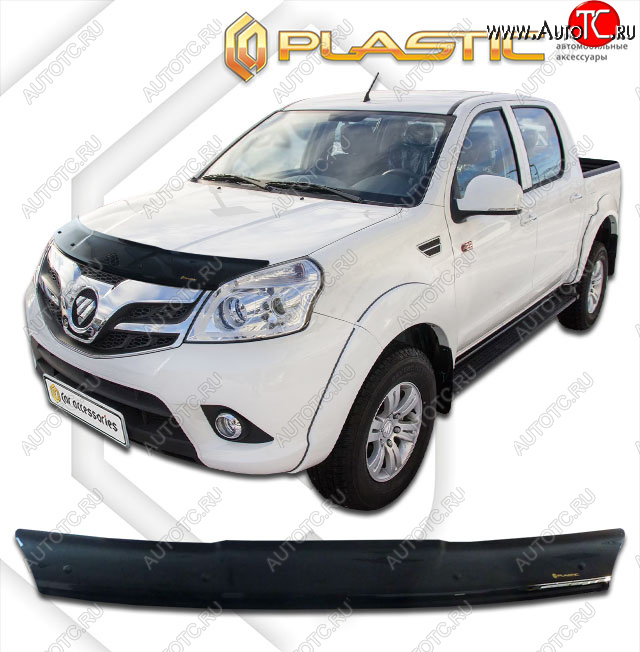 1 999 р. Дефлектор капота CA-Plastic  Foton Tunland (2012-2019) Pickup Double Cab дорестайлинг (classic черный, без надписи)  с доставкой в г. Вологда
