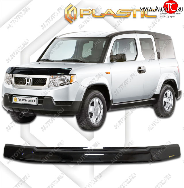 1 999 р. Дефлектор капота CA-Plastic  Honda Element  1 (2008-2011) YH 2-ой рестайлинг (classic черный, без надписи)  с доставкой в г. Вологда