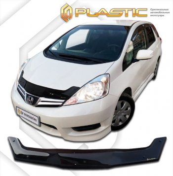 1 899 р. Дефлектор капота CA-Plastic  Honda Fit Shuttle  1 GP2,GG7,GG8 (2011-2013) дорестайлинг (серия Сlassic черный, без надписи)  с доставкой в г. Вологда. Увеличить фотографию 2