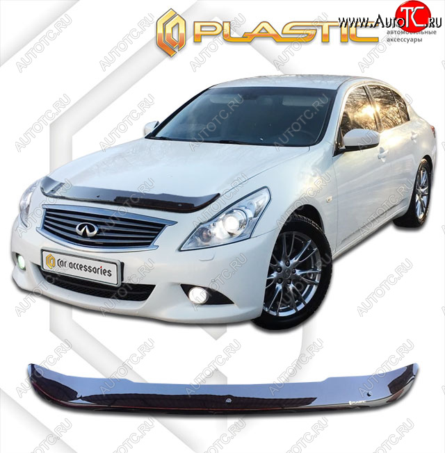 1 839 р. Дефлектор капота CA-Plastic  INFINITI G35  V36 (2006-2015) седан (classic черный, без надписи)  с доставкой в г. Вологда