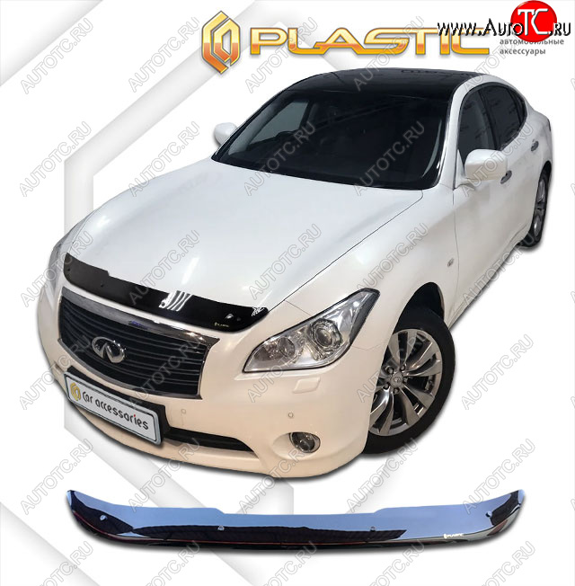 1 839 р. Дефлектор капота CA-Plastic  INFINITI M37  Y51 (2009-2014) (classic черный, без надписи)  с доставкой в г. Вологда