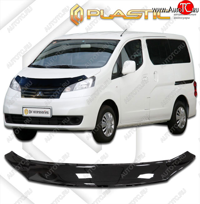 1 999 р. Дефлектор капота CA-Plastic  Mitsubishi Delica D:3 (2011-2019) (classic черный, без надписи)  с доставкой в г. Вологда