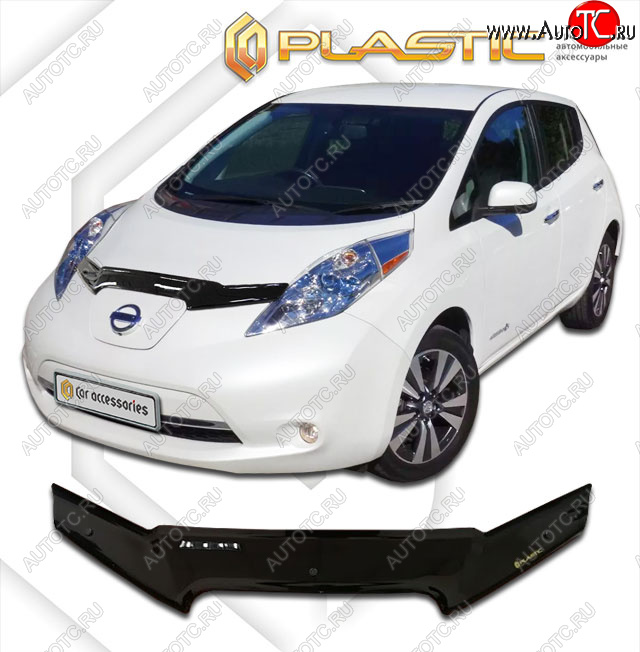 1 899 р. Дефлектор капота CA-Plastic Nissan Leaf 1 (ZE0) (2009-2017) (classic черный, без надписи)  с доставкой в г. Вологда