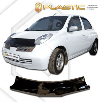 Дефлектор капота CA-Plastic Nissan March  3 K12 (2005-2007) хэтчбэк 5 дв. правый руль 1-ый рестайлинг