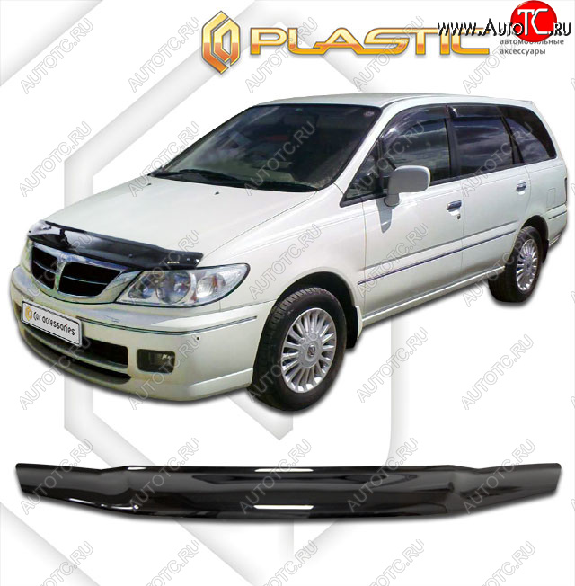 1 999 р. Дефлектор капота CA-Plastic Nissan Presage U30 рестайлинг (2001-2003) (classic черный, без надписи)  с доставкой в г. Вологда