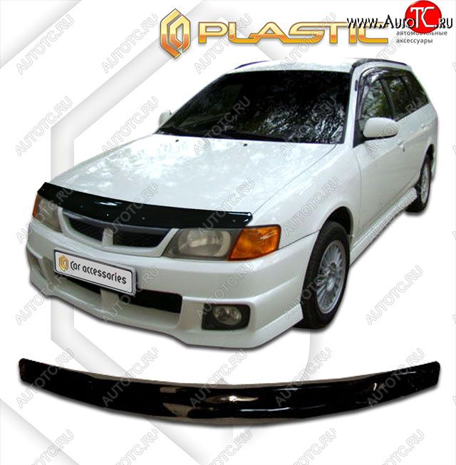 1 899 р. Дефлектор капота CA-Plastic Nissan Wingroad 2 Y11 дорестайлинг универсал (1999-2001) (classic черный, без надписи)  с доставкой в г. Вологда