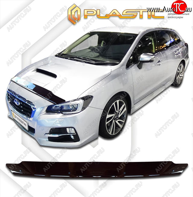 1 899 р. Дефлектор капота CA-Plastic Subaru Levorg VM универсал рестайлинг (2017-2020) (classic черный, без надписи)  с доставкой в г. Вологда