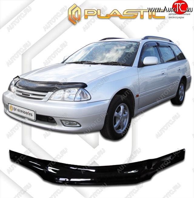 1 999 р. Дефлектор капота CA-Plastic Toyota Avensis T220 седан рестайлинг (2000-2003) (classic черный, без надписи)  с доставкой в г. Вологда