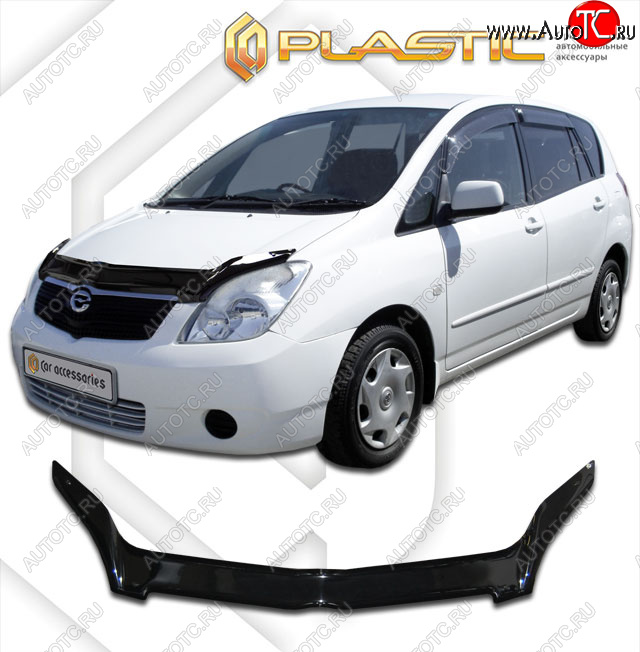2 159 р. Дефлектор капота CA-Plastic Toyota Corolla Verso Е120 (2001-2004) (classic черный, без надписи)  с доставкой в г. Вологда