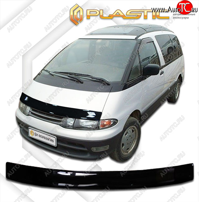 1 899 р. Дефлектор капота CA-Plastic Toyota Estima Lucida XR10,20 дорестайлинг (1992-1995) (classic черный, без надписи)  с доставкой в г. Вологда