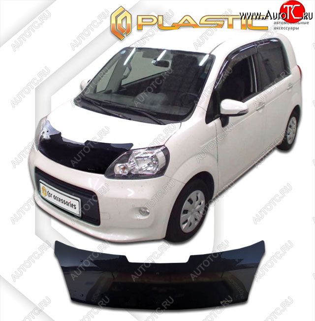 2 159 р. Дефлектор капота CA-Plastic Toyota Porte NP140 (2012-2020) (classic черный, без надписи)  с доставкой в г. Вологда