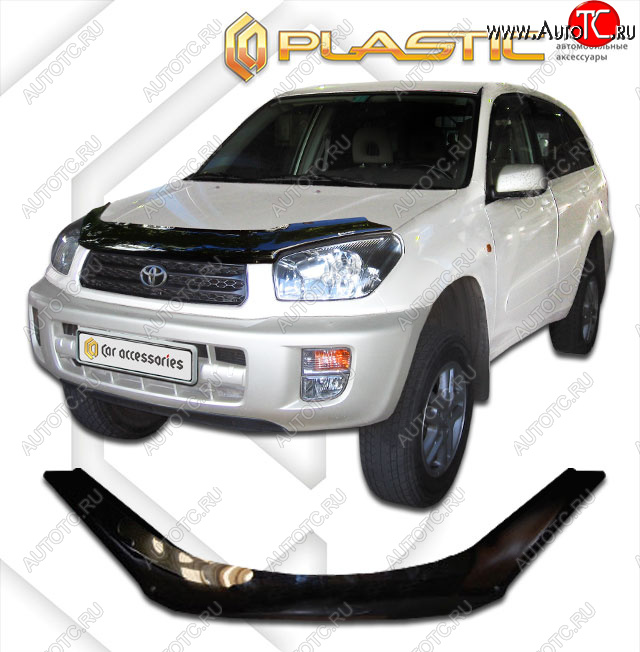 2 199 р. Дефлектор капота CA-Plastic Toyota RAV4 CA20 3 дв. рестайлинг (2003-2005) (classic черный, без надписи)  с доставкой в г. Вологда