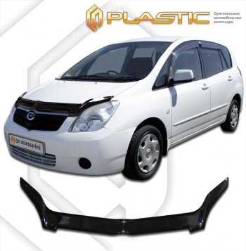 2 159 р. Дефлектор капота CA-Plastic  Toyota Corolla Spacio  E120 (2001-2007) дорестайлинг, рестайлинг (серия Сlassic черный)  с доставкой в г. Вологда. Увеличить фотографию 2