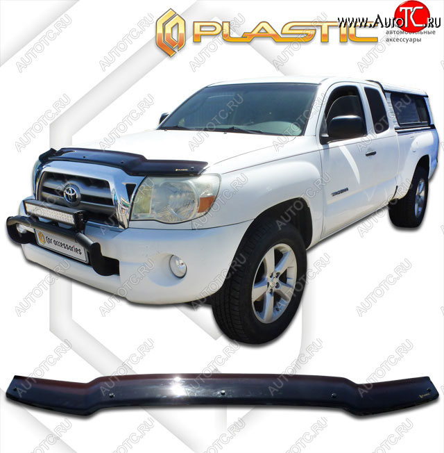 1 999 р. Дефлектор капота CA-Plastic Toyota Tacoma N200 PickUp RegularCab дорестайлинг (2004-2011) (classic черный, без надписи)  с доставкой в г. Вологда