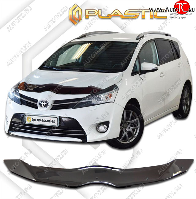 1 899 р. Дефлектор капота CA-Plastic Toyota Verso R20 рестайлинг (2013-2018) (classic черный, без надписи)  с доставкой в г. Вологда