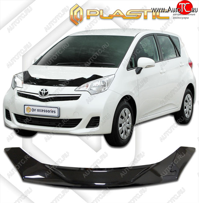 2 079 р. Дефлектор капота CA-Plastic Toyota Verso S P120 хэтчбэк 5 дв. дорестайлинг (2010-2014) (classic черный, без надписи)  с доставкой в г. Вологда