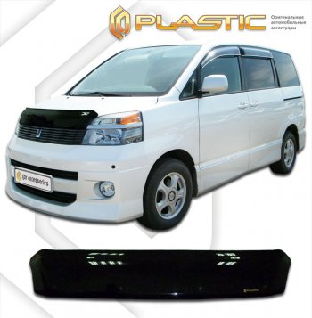 2 799 р. Дефлектор капота CA-Plastic  Toyota Voxy  минивэн (2001-2007) R60 дорестайлинг, R60 рестайлинг (серия Сlassic черный, без надписи)  с доставкой в г. Вологда. Увеличить фотографию 2
