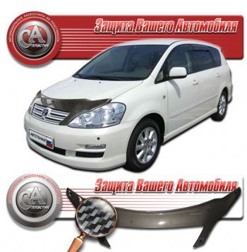 2 559 р. Дефлектор капота CA-Plastic  Toyota Ipsum  ACM20 (2003-2009) рестайлинг (серия Шелкография карбон серебро)  с доставкой в г. Вологда. Увеличить фотографию 2
