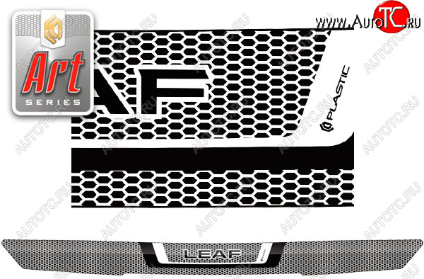 2 079 р. Дефлектор капота CA-Plastic  Nissan Leaf  2 (ZE1) (2017-2025) (серия ART белая)  с доставкой в г. Вологда