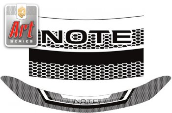 Дефлектор капота CA-Plastic Nissan Note  2 (2012-2016) E12 дорестайлинг (серия ART белая)