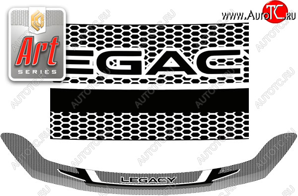 2 399 р. Дефлектор капот CA-Plastic  Subaru Legacy  BN/B15 (2017-2025) рестайлинг седан (серия ART белая)  с доставкой в г. Вологда