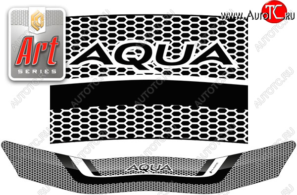 2 079 р. Дефлектор капот CA-Plastic  Toyota Aqua  P10 (2017-2021) 2-ой рестайлинг (серия ART белая)  с доставкой в г. Вологда