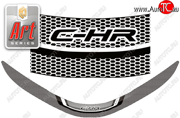 2 159 р. Дефлектор капот CA-Plastic  Toyota C-HR  NGX10, ZGX10 (2019-2025) рестайлинг (серия ART белая)  с доставкой в г. Вологда