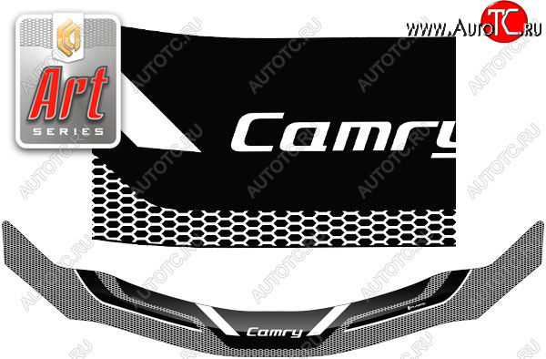2 299 р. Дефлектор капот CA-Plastic  Toyota Camry  XV40 (2006-2008) дорестайлинг (серия ART белая)  с доставкой в г. Вологда