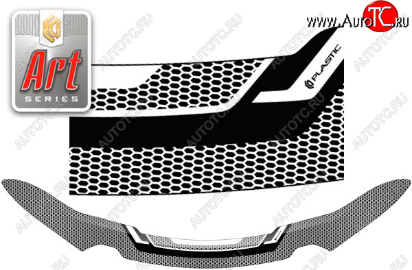 2 299 р. Дефлектор капота CA-Plastic  Toyota Hilux  AN120 (2020-2025) 2-ой рестайлинг (серия ART белая)  с доставкой в г. Вологда